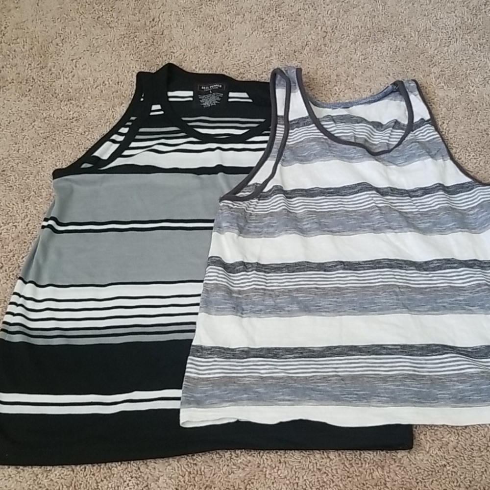 Mens Striped Tanks